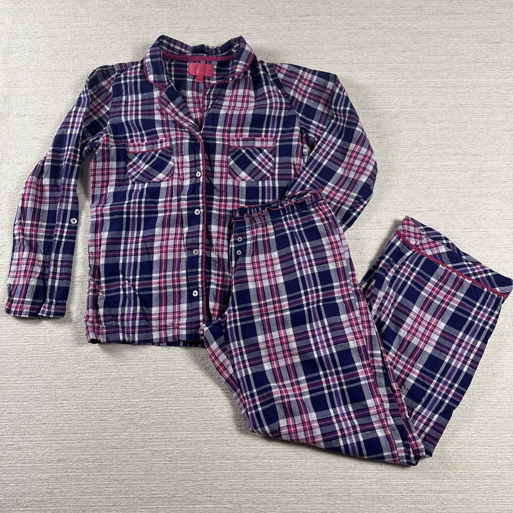 Victoria's Secret Plaid Flannel Pajama Set Cozy Cabin Cottagecore Small Petite